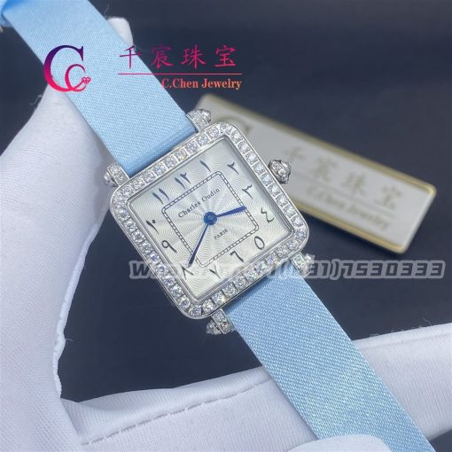 Charles Oudin Pansy Retro 24mm Watch Arabic Style Baby Blue Straps (3)