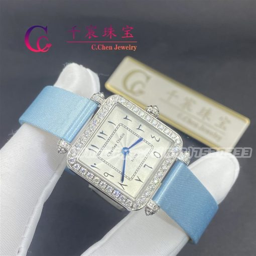 Charles Oudin Pansy Retro 24mm Watch Arabic Style Baby Blue Straps (5)