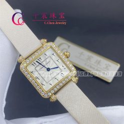 Charles Oudin Pansy Retro 24mm Yellow Watch Arabic Style (4)