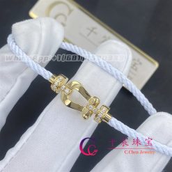 Fred Force 10 Bracelet 18k Yellow Gold And Diamonds Medium Model White Cable 0b0070 6b0285 (2)