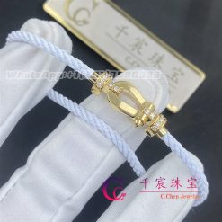 Fred Force 10 Bracelet 18k Yellow Gold And Diamonds Medium Model White Cable 0b0070 6b0285 (3)