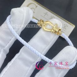 Fred Force 10 Bracelet 18k Yellow Gold And Diamonds Medium Model White Cable 0b0070 6b0285 (5)