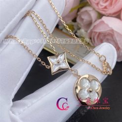 Louis Vuitton Color Blossom Necklace Pink Mother Of Pearl And White Mother Of Pearl Q94355 (2)