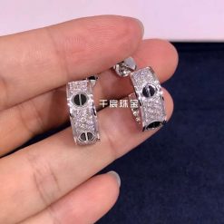 Cartier Love Diamond Ceramic Earrings