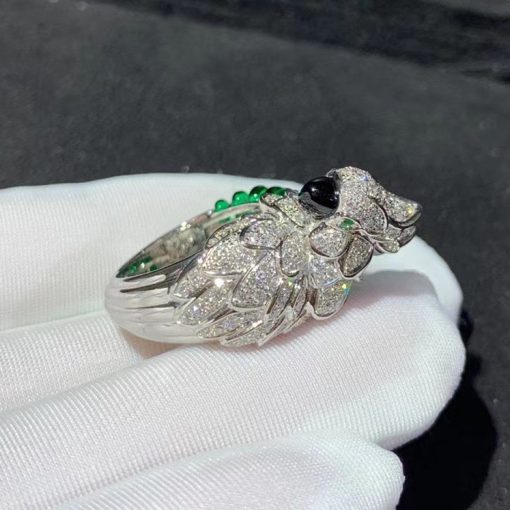 Cartier Les Oiseaux Liberes Parrot Ring Emeralds Beads (7)