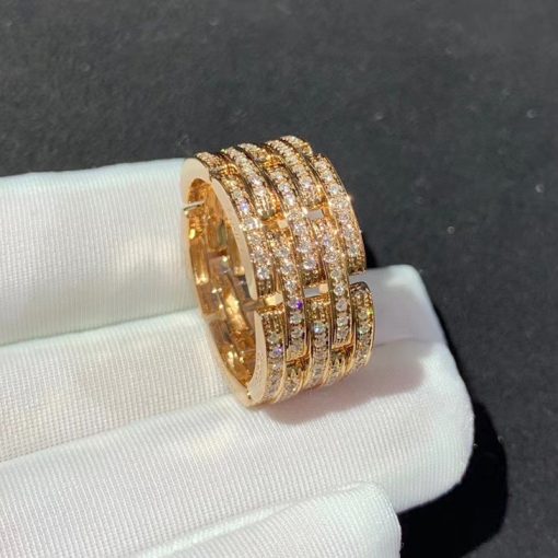 Cartier Paris 5 Row Diamond Maillon Panthere Ring (3)