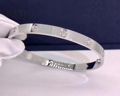 Cartier Love Bracelet White Gold 10 Diamonds B6070417