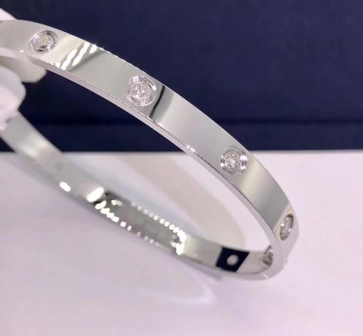 Cartier Love Bracelet White Gold 10 Diamonds B6070417