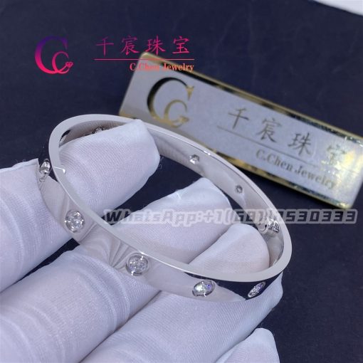 Cartier Love Bracelet White Gold 10 Diamonds B6070417