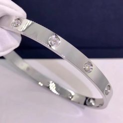 Cartier Love Bracelet White Gold 10 Diamonds B6070417