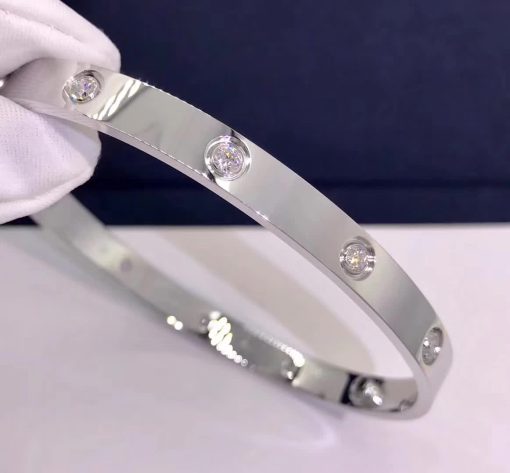 Cartier Love Bracelet White Gold 10 Diamonds B6070417