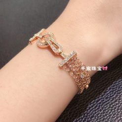 Cartier Agrafe Bracelet Woman Rose Gold Diamond Agrafe Résille Bracelet