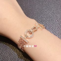 Cartier Agrafe Bracelet Woman Rose Gold Diamond Agrafe Résille Bracelet