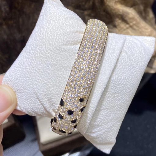 Cartier Panthere De Cartier Bracelet Yellow Gold And Pave Diamonds H6013117 (9)