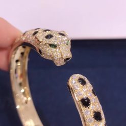 Cartier Panthère De Cartier Bracelet Yellow Gold Onyx Emerald N6715417