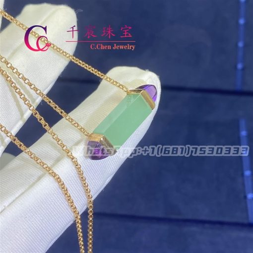 Cartier Les Berlingots De Cartier Necklace Medium Model Chrysoprase And Amethyst B7224796