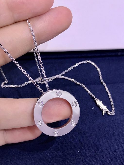 Cartier Love Necklace 6 Diamonds White Gold B7014600