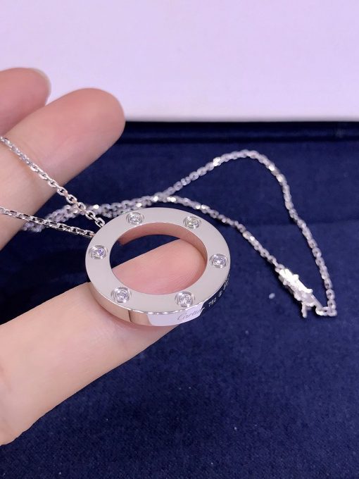 Cartier Love Necklace 6 Diamonds White Gold B7014600