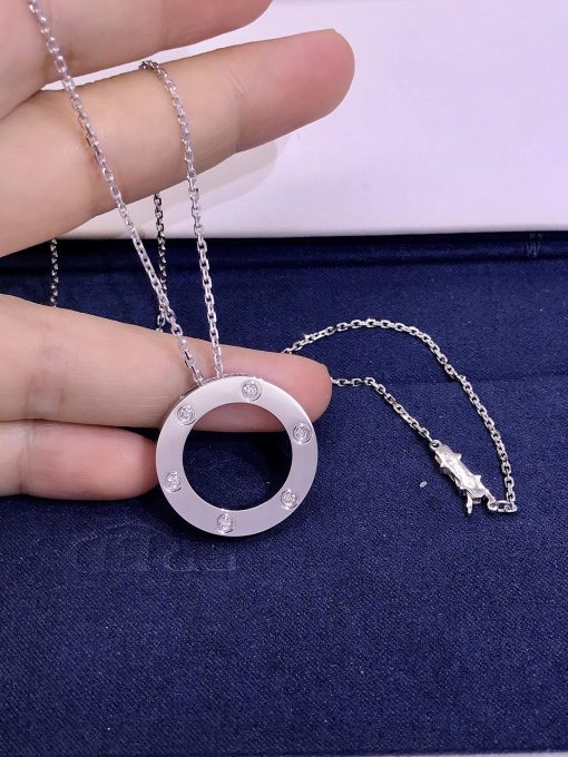 Cartier Love Necklace 6 Diamonds White Gold B7014600