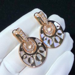 Bulgari Rose Gold Diamond Intarsio Earrings OR855959