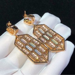 Bulgari Serpenti Earring Rose Gold White Mother-Of-Pearl And Diamond High Jewelry