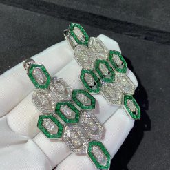 Bulgari Serpenti Earrings White Gold Set With Pavé Emeralds