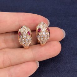 Bulgari Serpenti Earrings With Rubellite 352726 OR857722