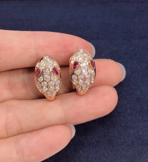 Bulgari Serpenti Earrings With Rubellite 352726 OR857722