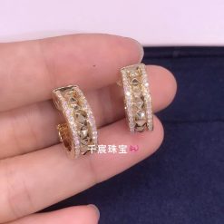 Bulgari B.zero1 Rock earrings with pavé diamonds yellow gold 357918