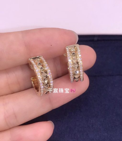 Bulgari B.zero1 Rock earrings with pavé diamonds yellow gold 357918