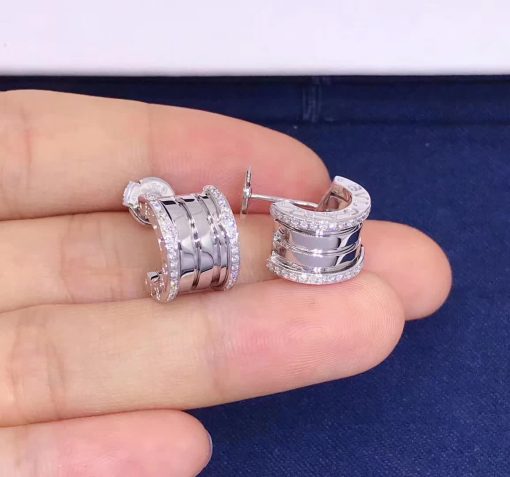 Bulgari B.zero1 White Gold Diamond Earrings