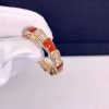 Bulgari Serpenti Ring Rose Gold Carnelian Band Ring 353318