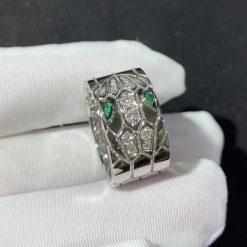 Bulgari Serpenti Seduttori Diamond And Emeralds Ring