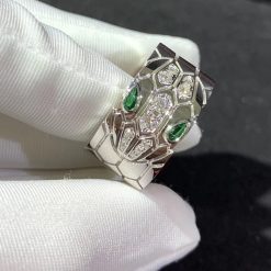 Bulgari Serpenti Seduttori Diamond And Emeralds Ring