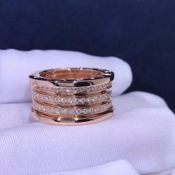 Bulgari B.Zero1 4-Band Ring With Pave Diamonds AN857022