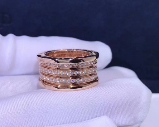 Bulgari B.Zero1 4-Band Ring With Pave Diamonds AN857022