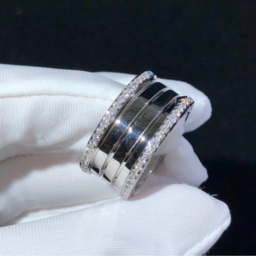 Bulgari B.Zero1 4-Band Ring With Pave Diamonds On The Edges AN857023