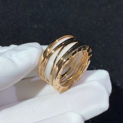 Bulgari B.ZERO1 Design Legend Four-Band Ceramic Rose Gold Ring AN858574