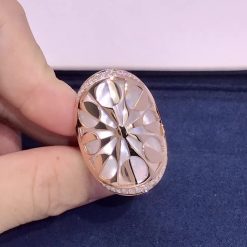 Bulgari Intarsio Rose Gold Mother Of Pearl And Diamonds Ring An85576