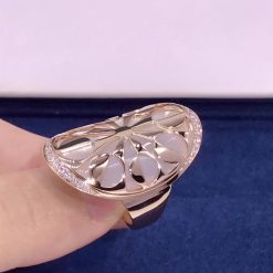 Bulgari Intarsio Rose Gold Mother Of Pearl And Diamonds Ring An85576