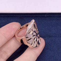 Bulgari Intarsio Rose Gold Mother Of Pearl And Diamonds Ring An85576