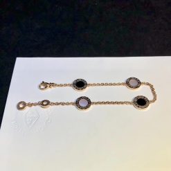 Bvlgari Flip Bracelet Rose Gold Set With Mother-Of-Pearl And Onyx BR857243