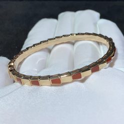 Bulgari Serpenti Viper Rose Gold Bracelet Set With Carnelian BR858338