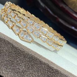 Bulgari Serpenti Viper Two-Coil Bracelet Yellow Gold And Set With Pavé Diamonds Bracelet