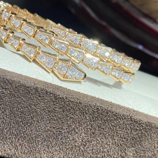 Bulgari Serpenti Viper Two-Coil Bracelet Yellow Gold And Set With Pavé Diamonds Bracelet