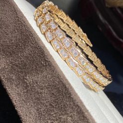 Bulgari Serpenti Viper Two-Coil Bracelet Yellow Gold And Set With Pavé Diamonds Bracelet