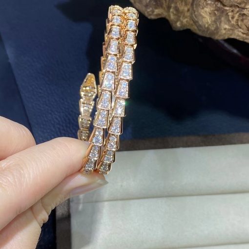 Bulgari Serpenti Viper Two-Coil Bracelet Yellow Gold And Set With Pavé Diamonds Bracelet