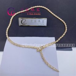 Bulgari Serpenti Viper Yellow Gold Full Diamond Pave Snake Necklace