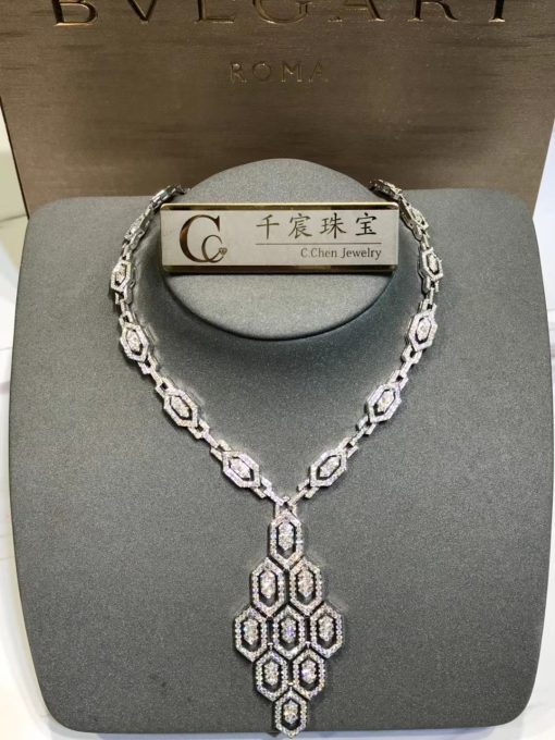 Bulgari Serpenti Necklace white gold and pavé diamonds 353843