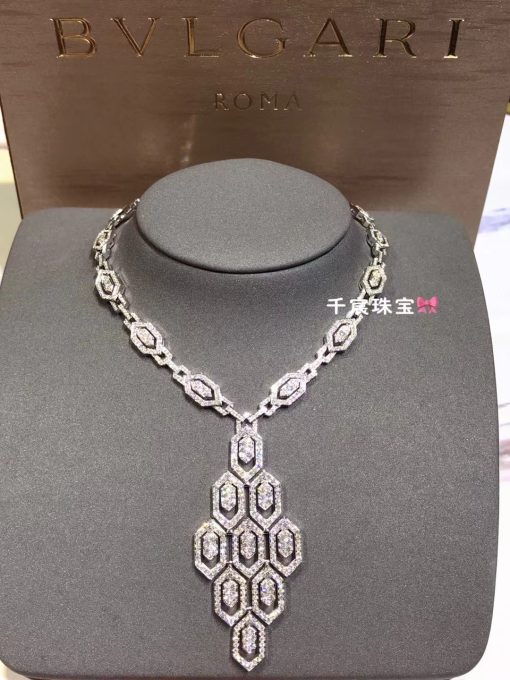 Bulgari Serpenti Necklace white gold and pavé diamonds 353843